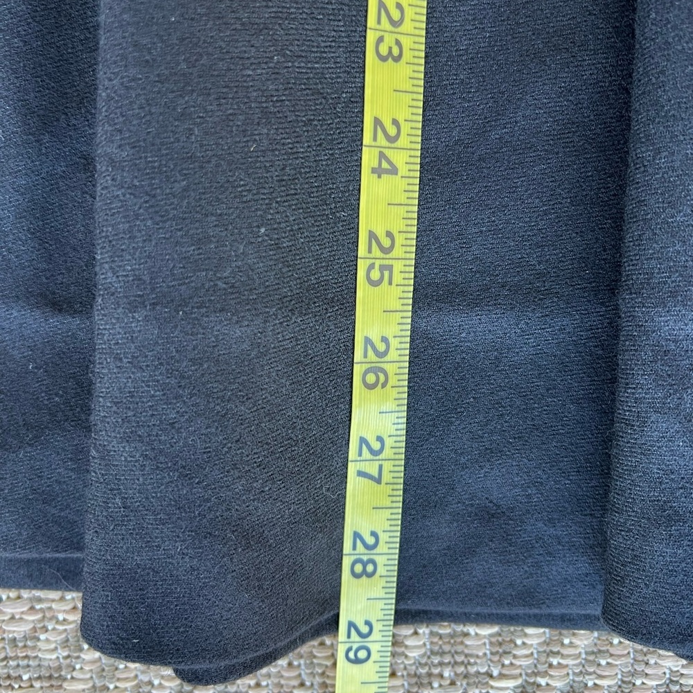 Louis Féraud‎ Vintage A-Line Black Wool Midi Skirt Made in France FR 44 - Picture 3 of 7